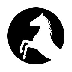 Image showing rearing up horse  vector silhouette