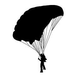 Image showing Skydiver, silhouettes parachuting vector illustration