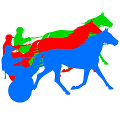 Image showing vector silhouette of horse and jockey