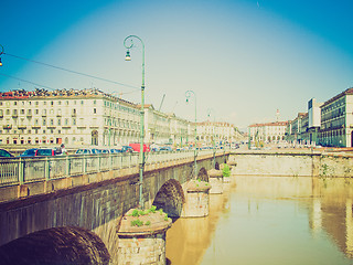 Image showing Retro look Piazza Vittorio, Turin