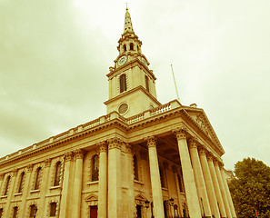 Image showing Retro looking St Martin church, London