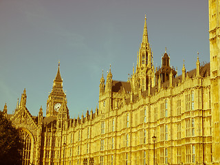 Image showing Retro looking Houses of Parliament