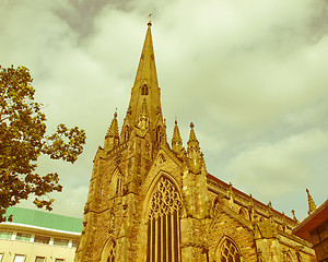 Image showing Retro looking St Martin Church, Birmingham