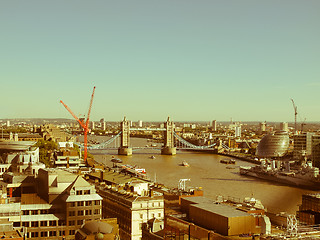 Image showing Retro looking Tower Bridge London