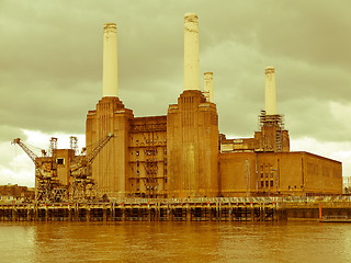 Image showing Retro looking Battersea Powerstation London