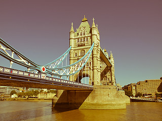 Image showing Retro looking Tower Bridge London