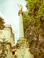 Image showing Retro looking St Paul Cathedral, London