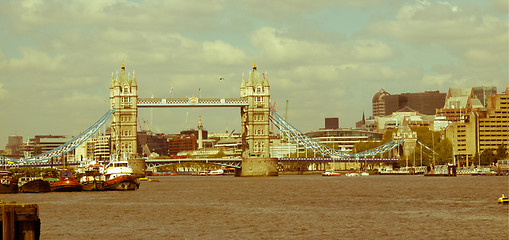 Image showing Retro looking Tower Bridge, London