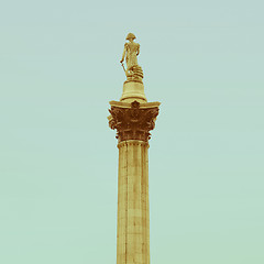 Image showing Retro looking Nelson Column, London