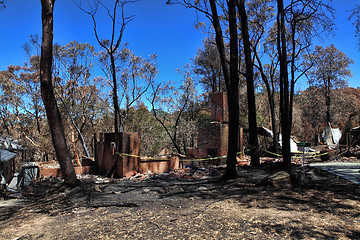Image showing After Bushfires homes razed