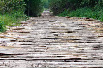 Image showing road paved wood