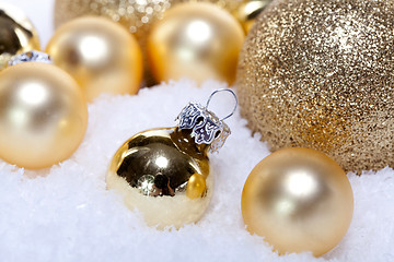 Image showing festive golden christmas decoration isolated 