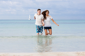 Image showing young happy couple in summer holiday vacation summertime