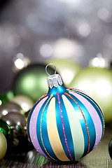 Image showing festive glitter christmas decoration bauble seasonal