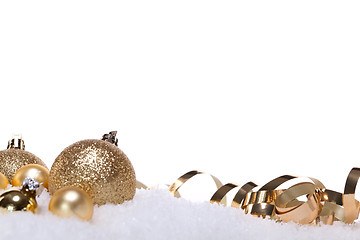 Image showing festive golden christmas decoration isolated 