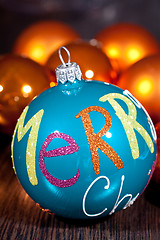 Image showing festive glitter christmas decoration bauble seasonal