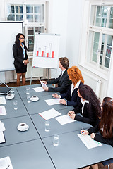 Image showing business team on table in office conference