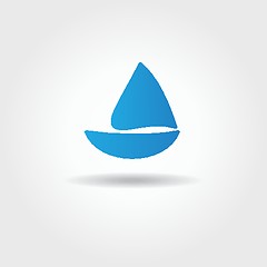 Image showing Boat and sea wave icon