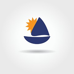 Image showing Boat and sea wave icon