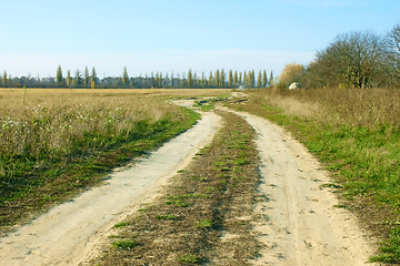 Image showing Rural ground road in autumn