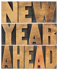 Image showing new year ahead in wood type