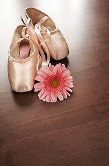 Image showing Ballet Shoes and Flower