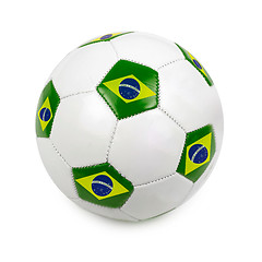 Image showing Soccer ball with brazilian flag