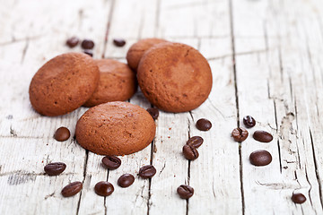 Image showing chocolate cookies and coffee beans 