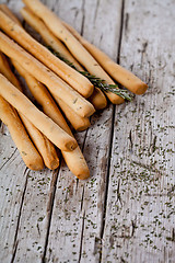 Image showing bread sticks grissini with rosemary 