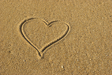 Image showing Love Heart on the Sand