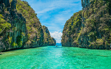 Image showing Tropical landscape with cristal clear water