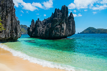 Image showing Beautiful beach and mountain islands