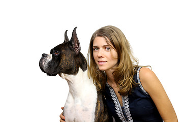 Image showing Woman and Dog