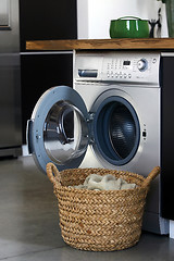 Image showing Interior of luxury laundry room poi