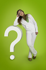 Image showing Woman contemplating questions