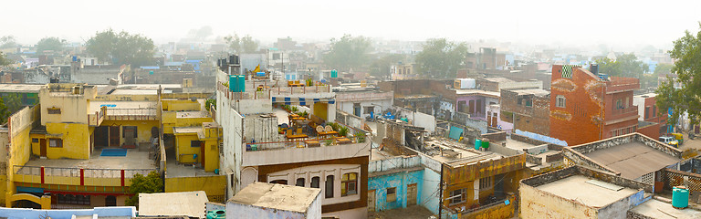 Image showing Panorama of indian city - Agra