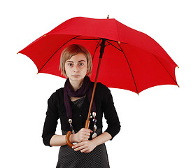 Image showing Woman with umbrella