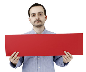 Image showing Man holding a paper