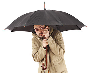 Image showing Man with umbrella