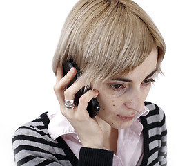 Image showing Woman talking on phone