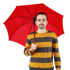 Image showing Man with umbrella