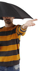 Image showing Man with umbrella