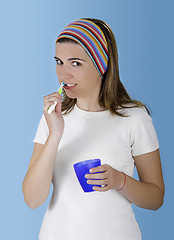 Image showing Brushing teeth