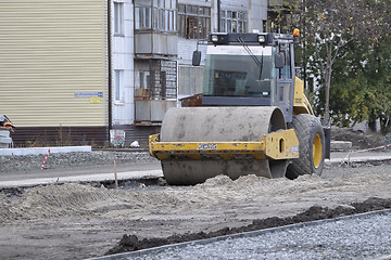 Image showing Special equipment on a construction of roads. Skating rink
