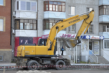 Image showing The special equipment on a construction of roads. Excavator