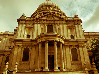 Image showing Retro looking St Paul Cathedral, London