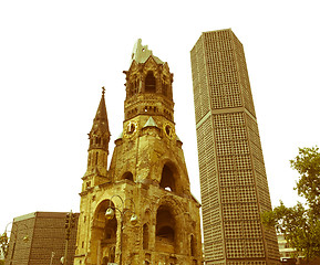 Image showing Retro looking Bombed church, Berlin