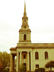 Image showing Retro looking All Saints Church, London