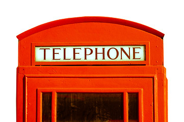 Image showing Retro looking London telephone box