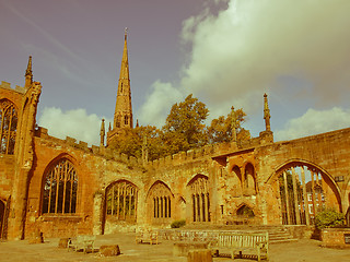 Image showing Retro looking Coventry Cathedral ruins